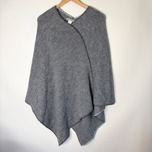 Fratelli Talli Poncho Sweater Pullover Drape Wool Alpaca Blend Gray Women OSMF